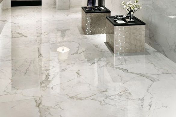 Diamond polishing marble floor for a mirror finish