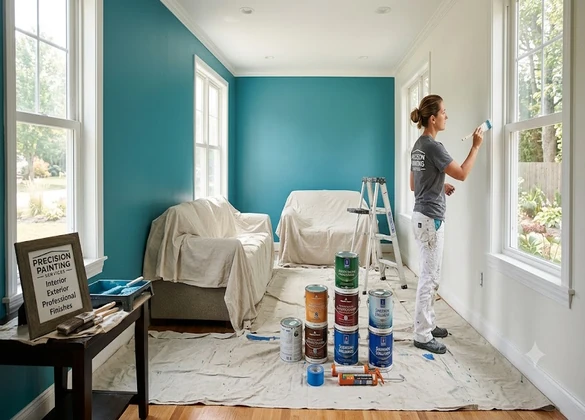 Interior wall painting service in a Hyderabad apartment